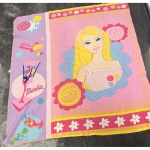 Barbie Fleece Blanket Throw Pink 51"x56" Vintage 2003 Northwest Company